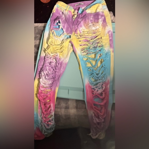 Rainbow ripped jeans - Picture 1 of 1